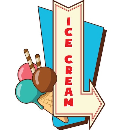 ICE CREAM 4 Concession Decal Sign Cart Trailer Stand Sticker Equipment